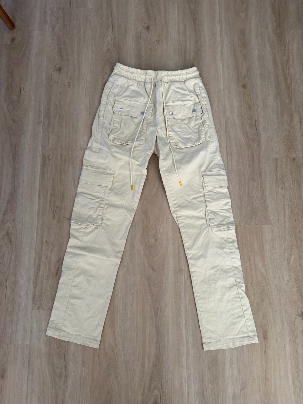 Zara x Rhuigi Cream Cargo Pants, Size Men's Small